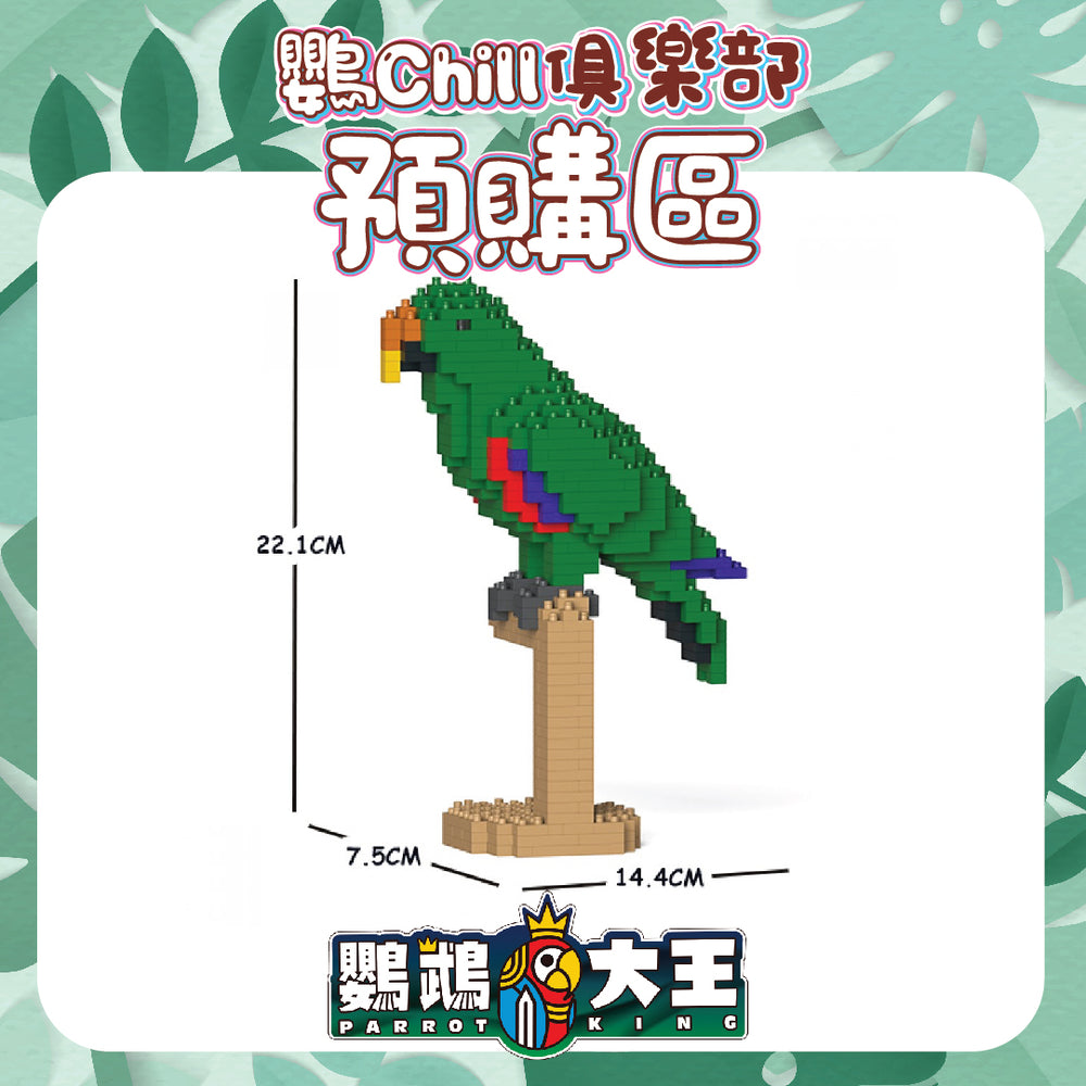 大紫紅鸚鵡02S_ST19MA14【JEKCA - 大人玩嘅積木雕塑】