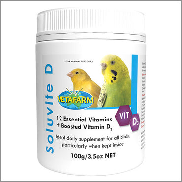 Vetafarm Soluvite D Vitamin Powder Supplement for Birds(100g)