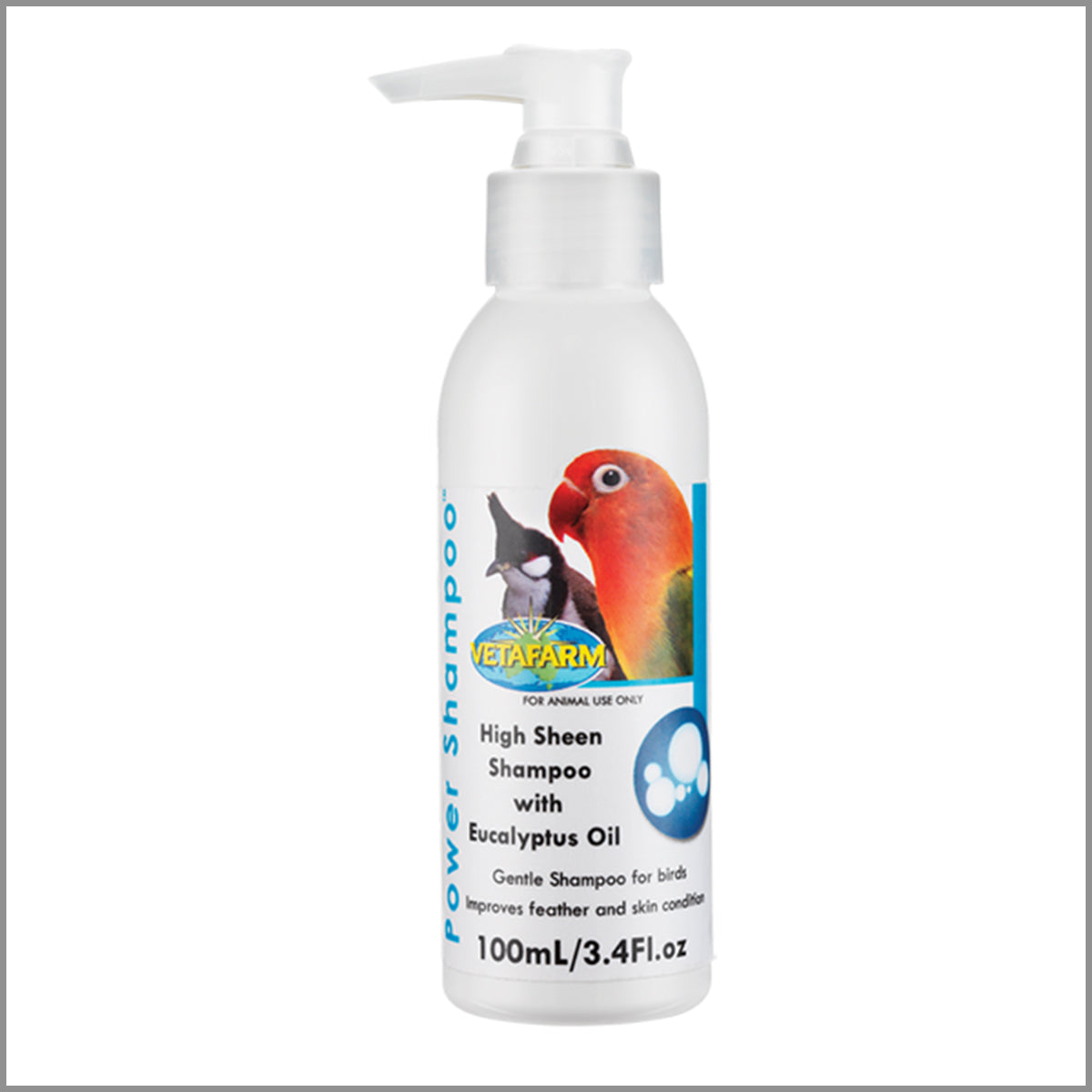 Vetafarm Power Shampoo w/ Eucalyptus Oil for Bird Grooming(100ml)
