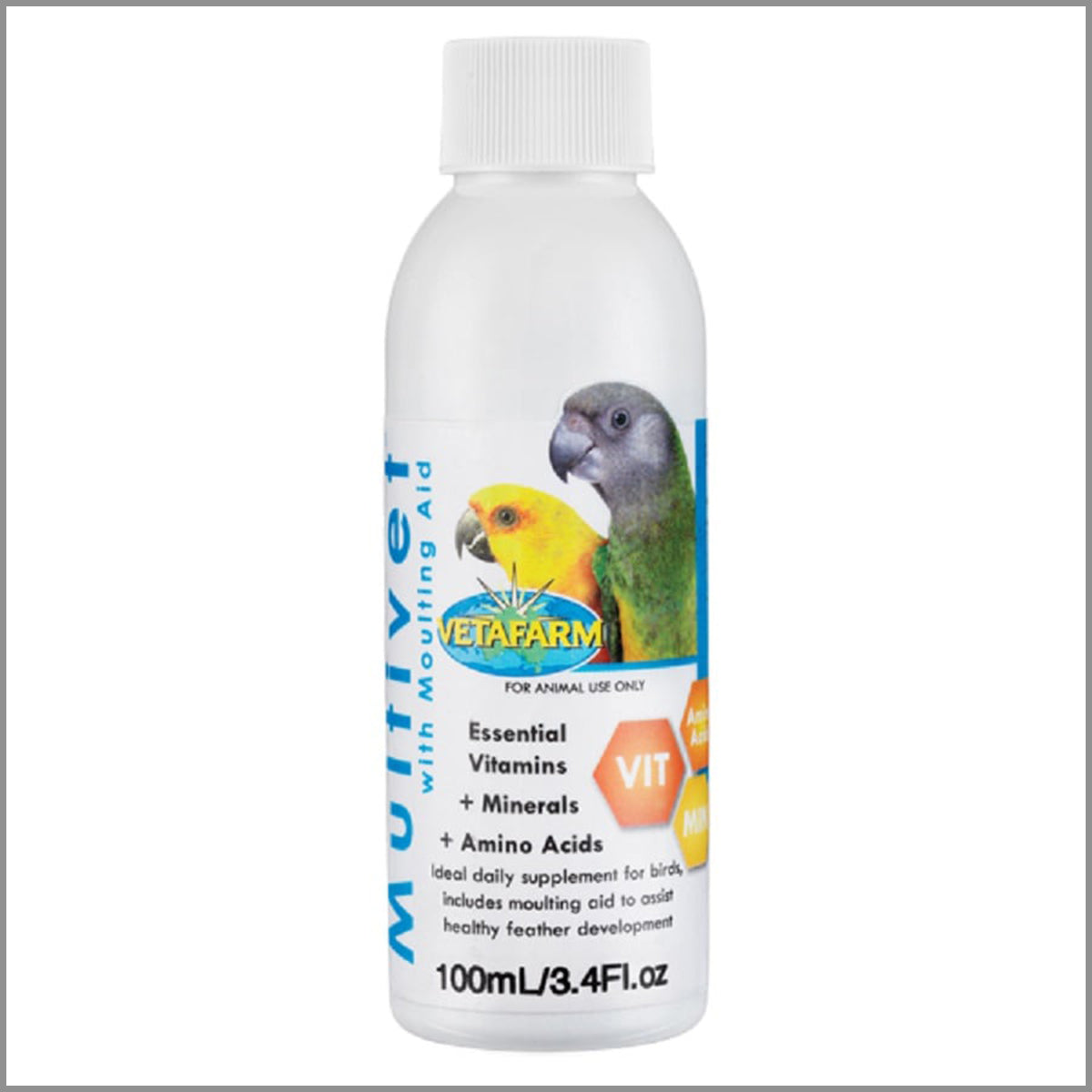 Vetafarm Multivet Liquid Vitamin Mineral Supplement Pet Bird(100ml)_液體維生素礦物質補充劑寵物鳥(100ml)